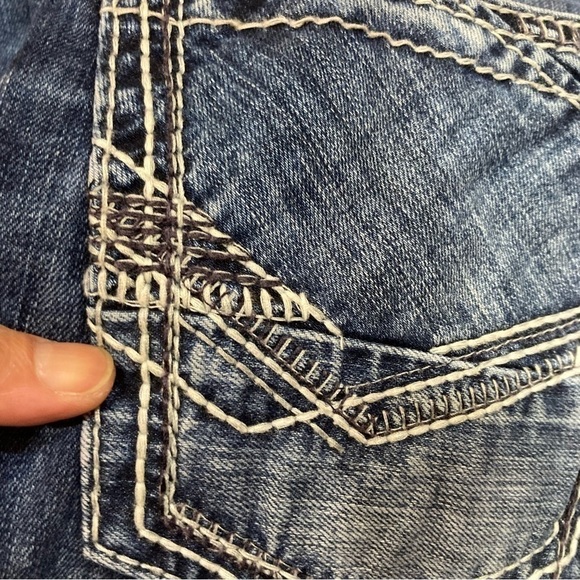 BKE DENIM “Aiden” boot leg jeans Size 25R *bbq stain on left leg EUC - Picture 6 of 16